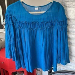 GAP Turquoise Peasant Fringe Blouse